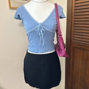 Cotton Mid Rise Mini Skirt